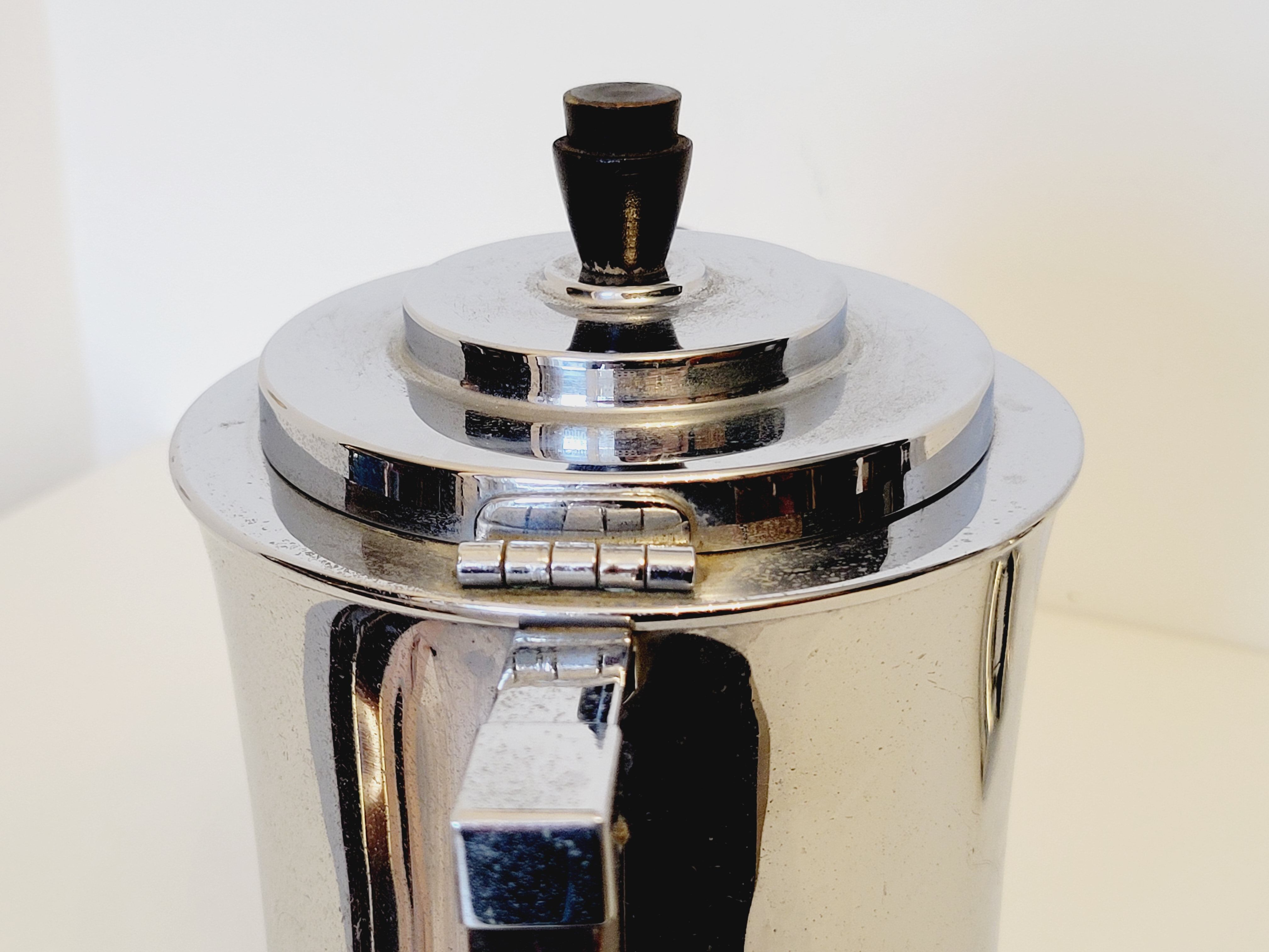 Old tea maker art deco metal and wood