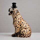 Cheetah Porcelain Candle Holder