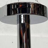 Minimalist chrome ceiling lamp from the mid-century space age by Temde, Switzerland, 1960s.