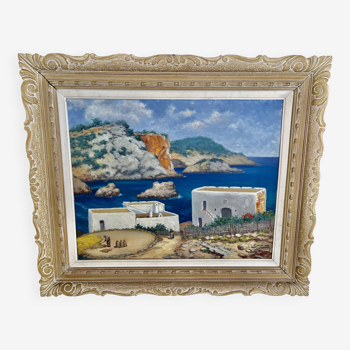 Ibiza seaside painting 1959, sign and date