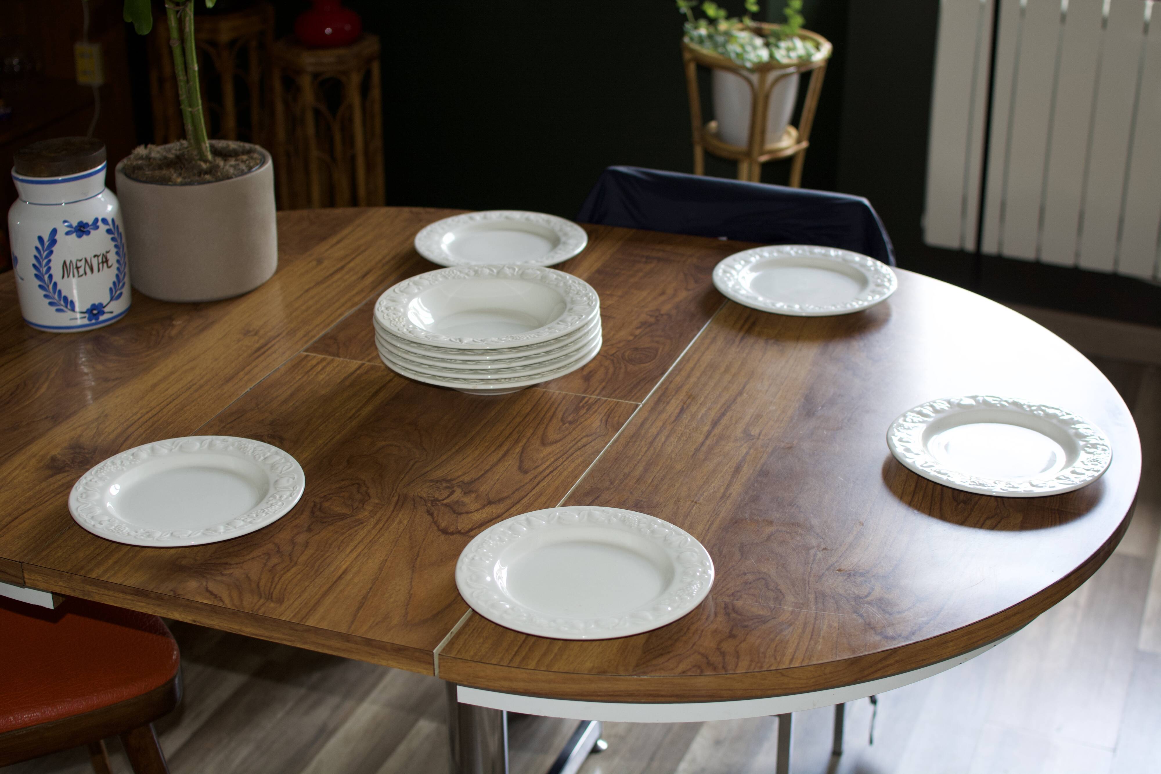 Set of italian ceramic plates fruit model