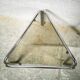 Vintage side table in metal and smoked glass