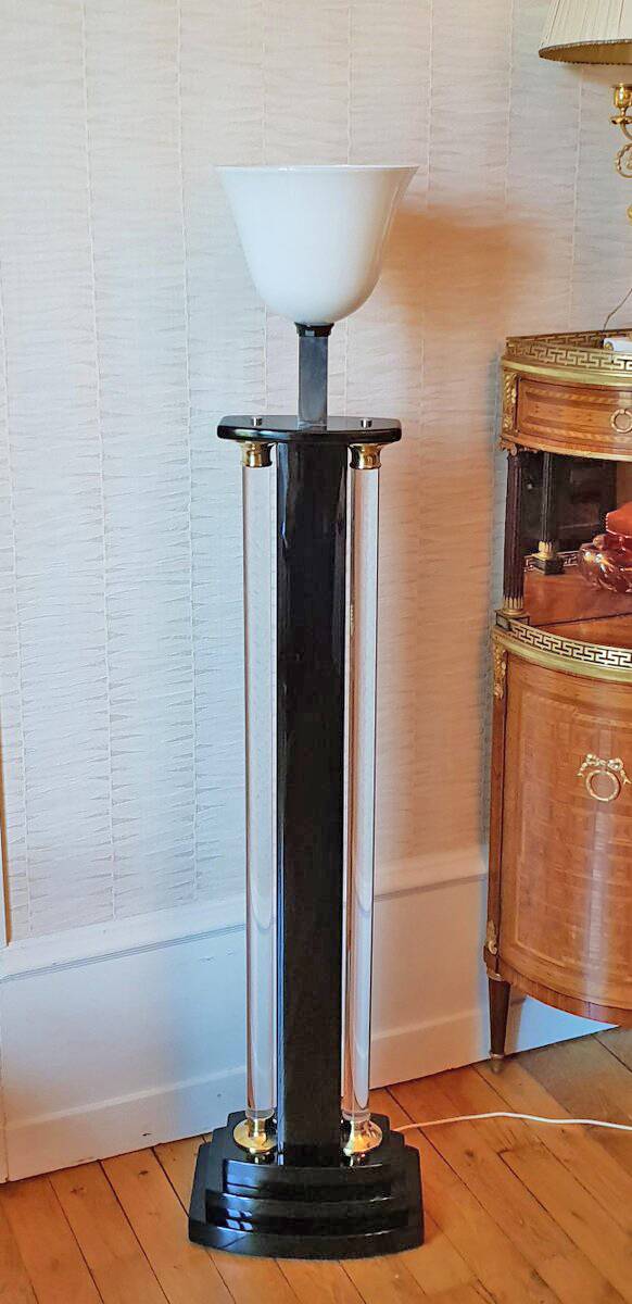 1970 lacquer and lucite floor lamp