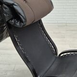 1970’s, Norwegian design, "Siesta" lounge chair by Ingmar Relling, black leather, bentwood.