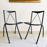 Pair of Bella folding chairs by Cattelan Italia - Elegant and compact black
