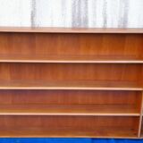 Scandinavian wall shelf in teak veneer L 229 cm