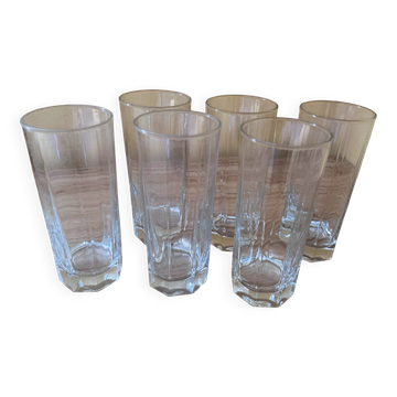 6 large hexagonal glasses 29 cl Luminarc