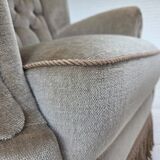 1970s, Danish armchair, original condition, furniture velour, beech wood.