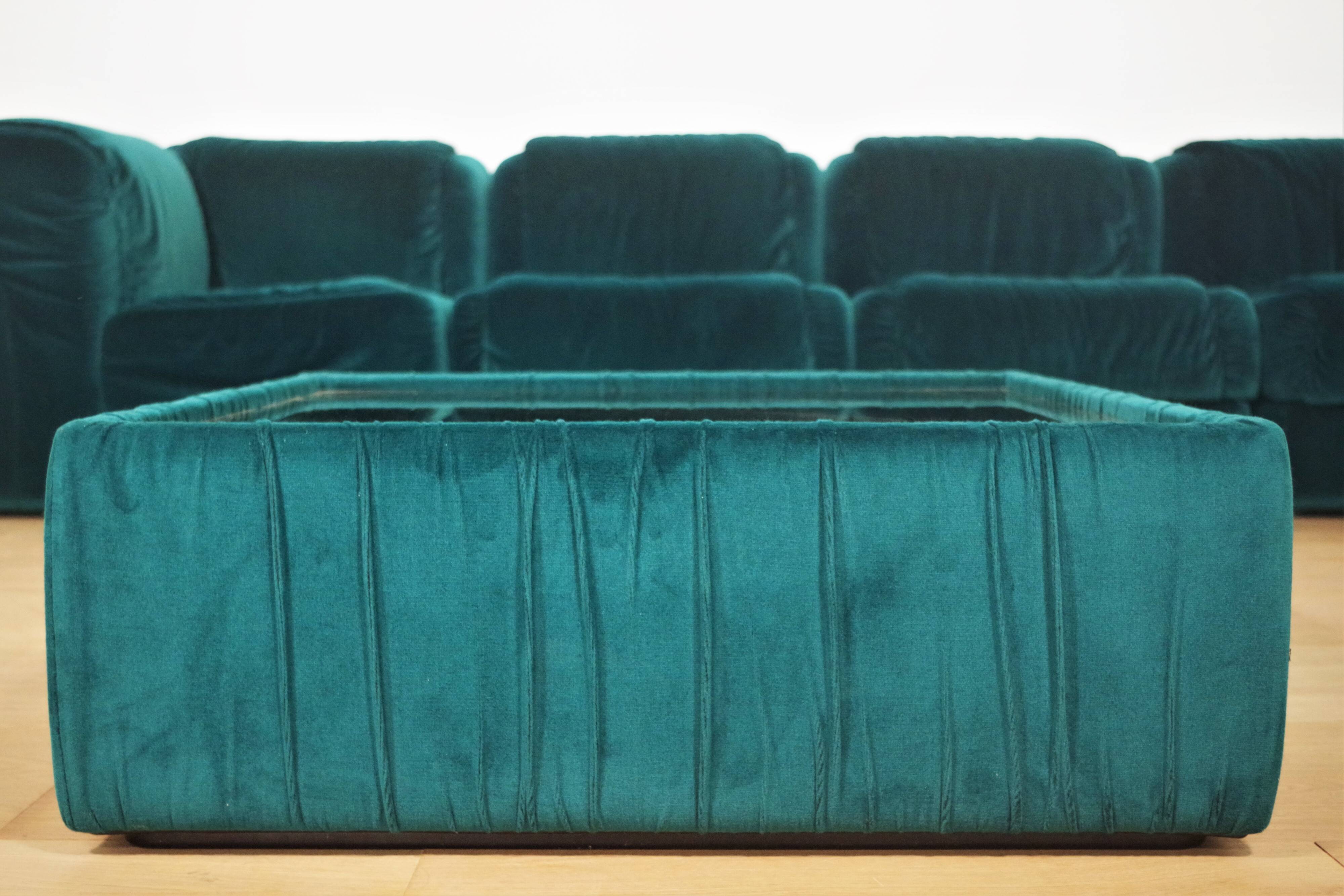 Fauteuils en Chenille de Seven Salotti, 1970s, Set de 5