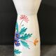 Vintage ceramic vase signed with polychrome flower decoration 25 cm