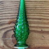 Italian carafe in Empoli glass, Boules model, green color, year 60.