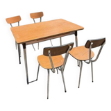 set of 4 formica chairs and table / vintage