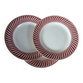 3 antique flat plates from Digoin and Sarreguemines