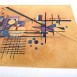 Vintage rug, abstract composition inspired by Kandinsky