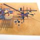 Tapis vintage, composition abstraite inspirée de Kandinsky