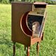 Vintage Dark Brown Wood Side Table - Vinyl Record Book Holder