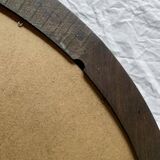 Old large oval wooden wall mirror