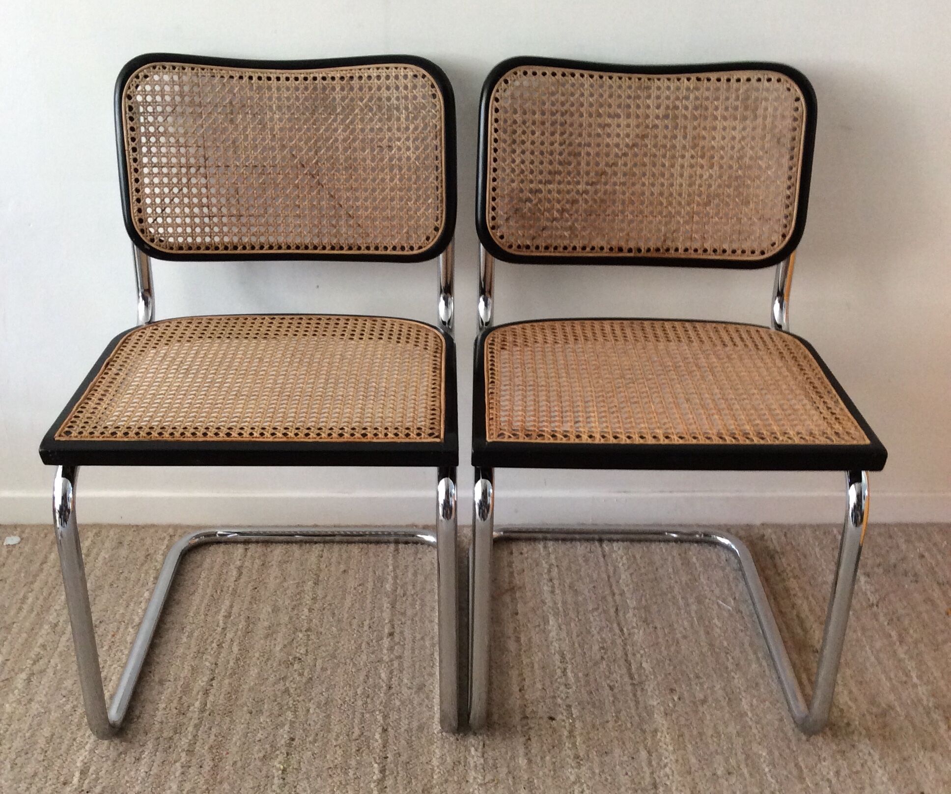Pair of Marcel Breuer Cesca B32 chairs
