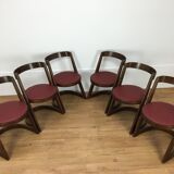 Set of 6 chairs Baumann Halfa design 70's