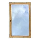 Miroir rectangulaire vintage en bambou et rotin