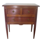 Belle commode chevillée - 3 tiroirs - Style Louis XVI-Années 80