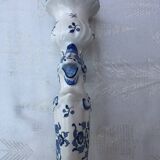 Hand-painted Moustiers porcelain candle holder