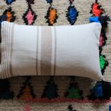 Rectangular cushion 100% Wool & Linen Blue