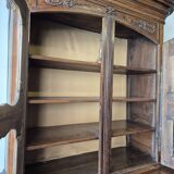 Louis XV period 18th century two-part sideboard in solid oak with glass
