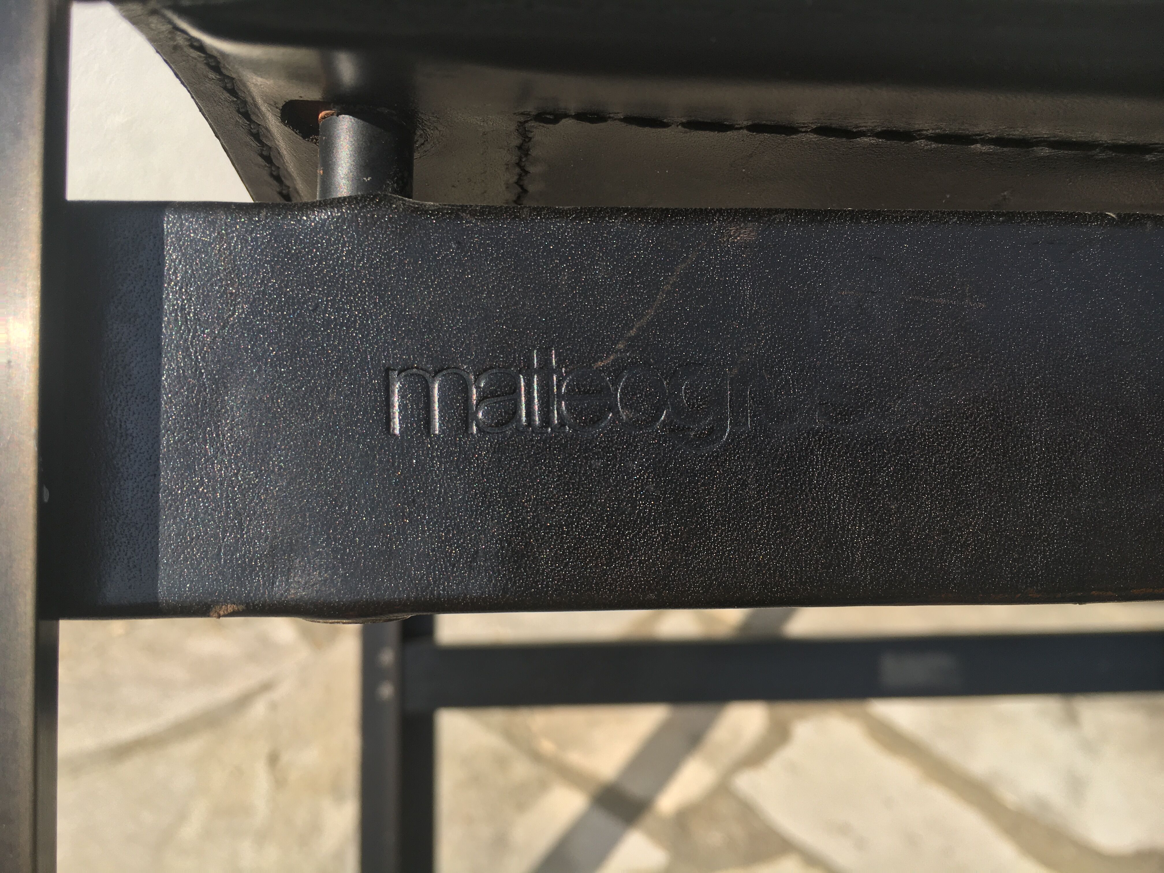 Pair of leather and metal chairs 70s