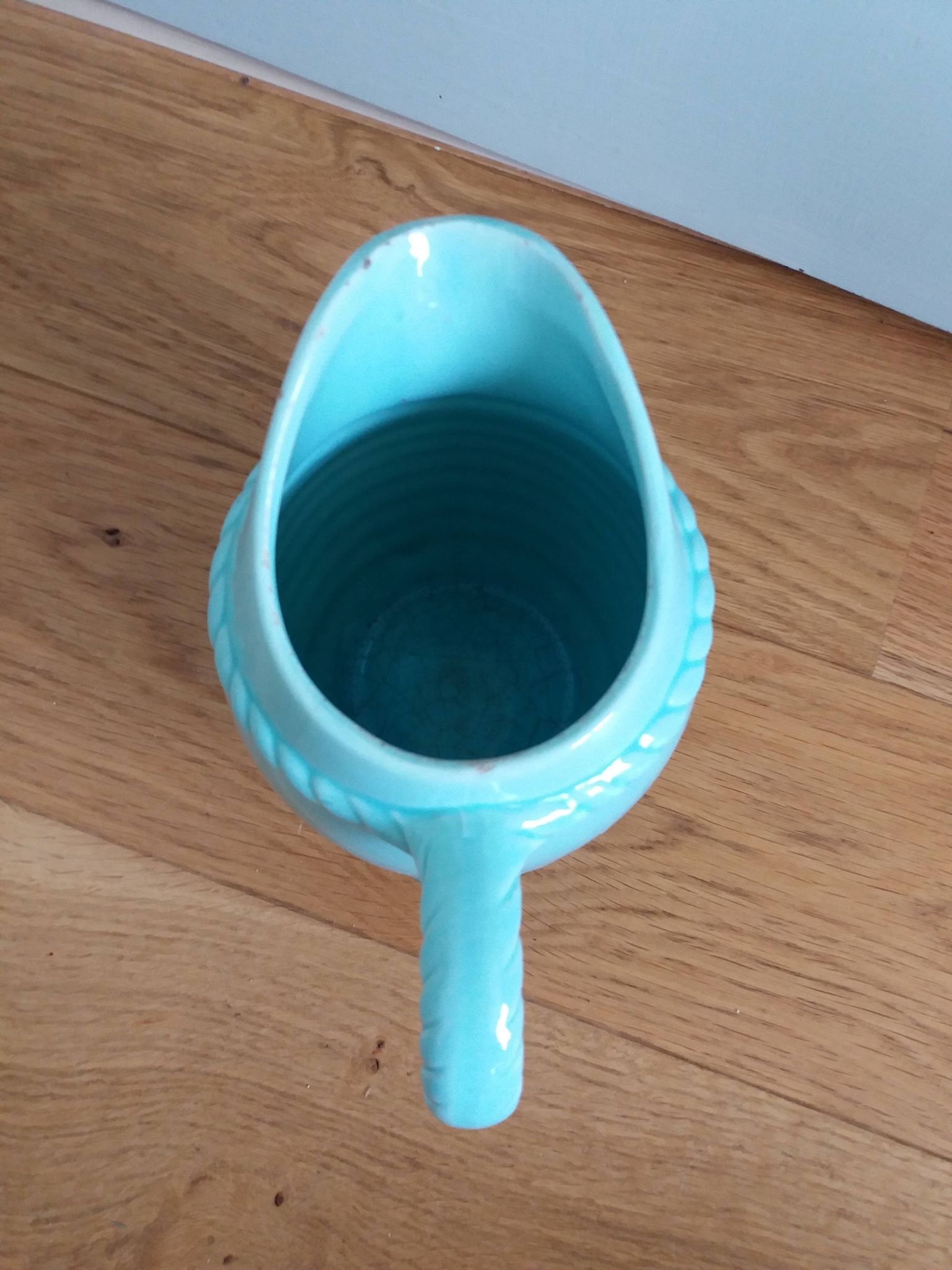 Poet Laval light blue slip pitcher