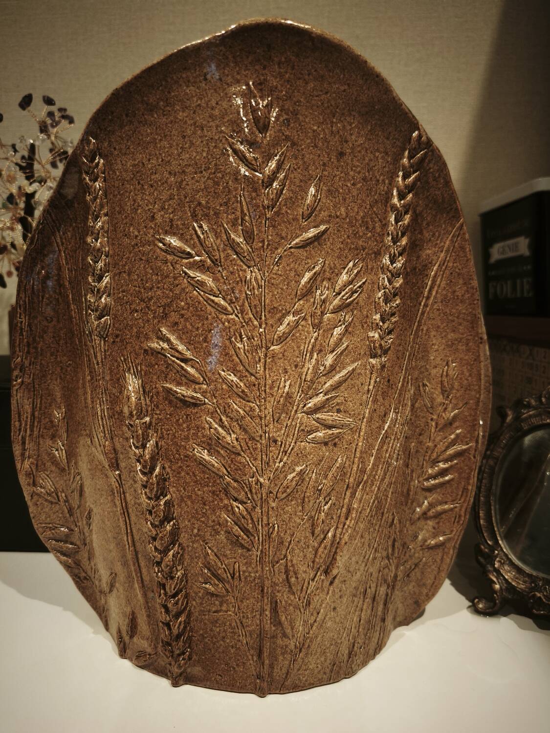 Stoneware vase signed Bodin – French artisanal ceramics (1960s)