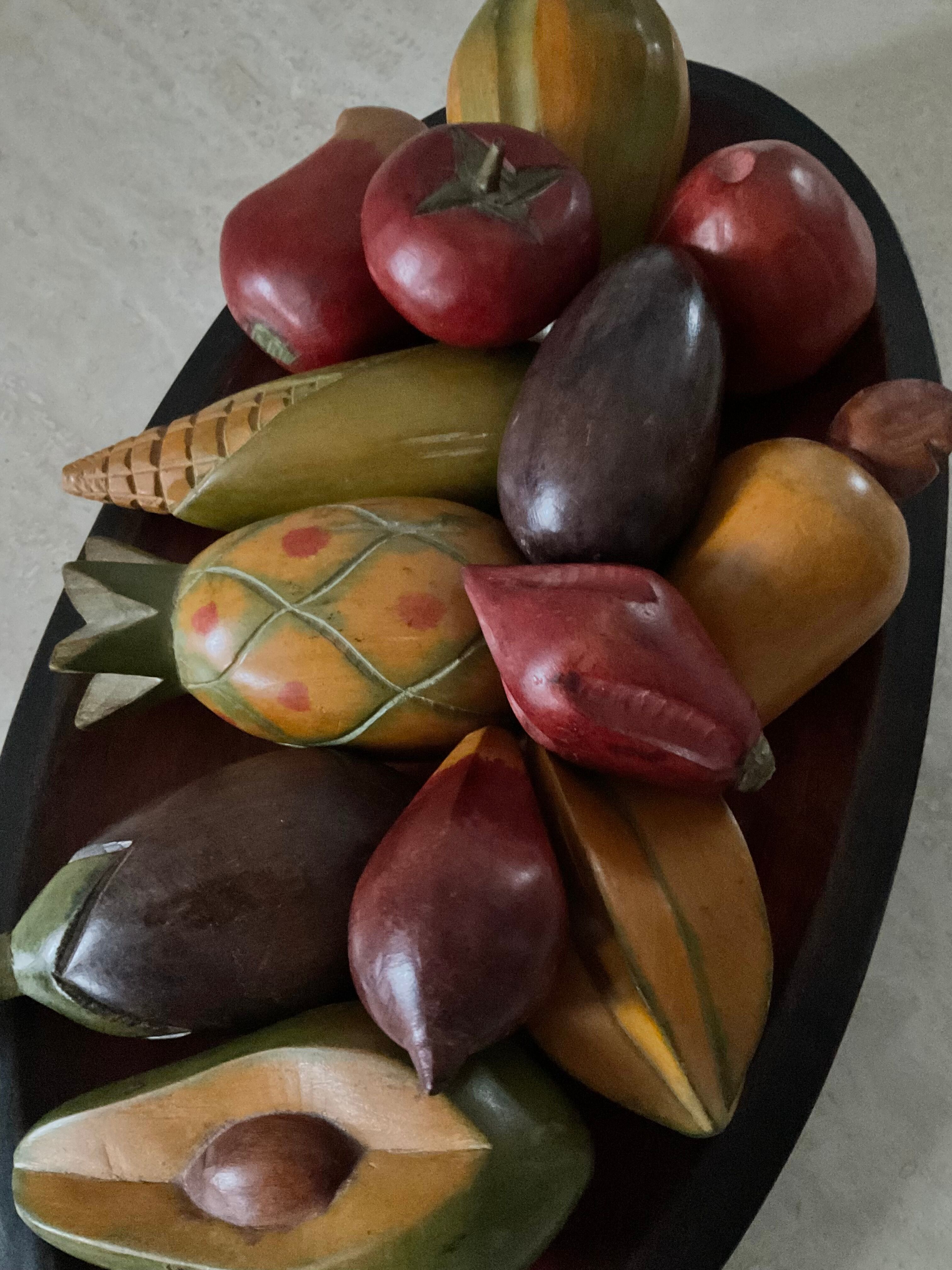 Vintage wooden fruit platter