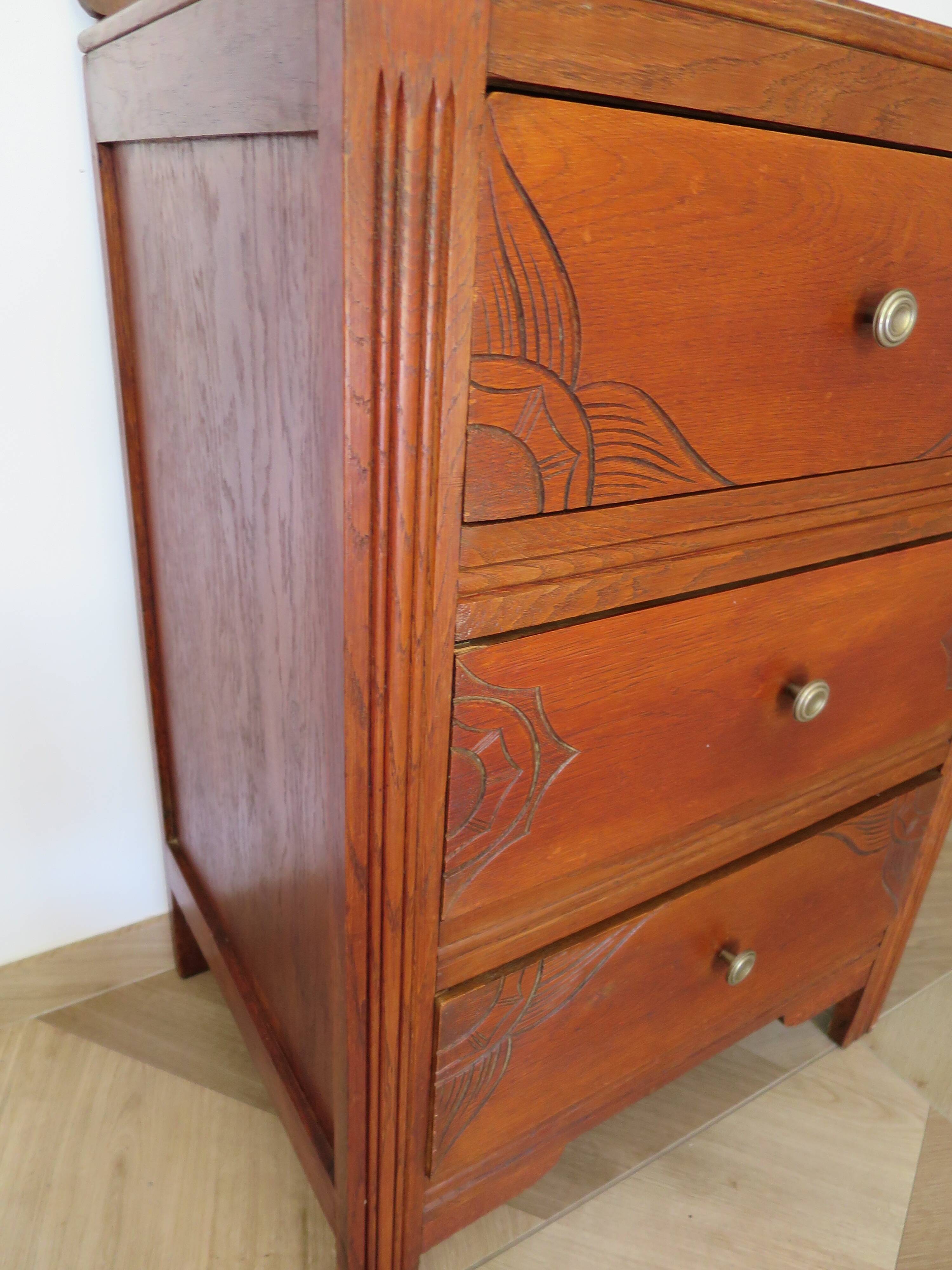 Vintage - Belle commode Art déco -3 tiroirs - Années 40