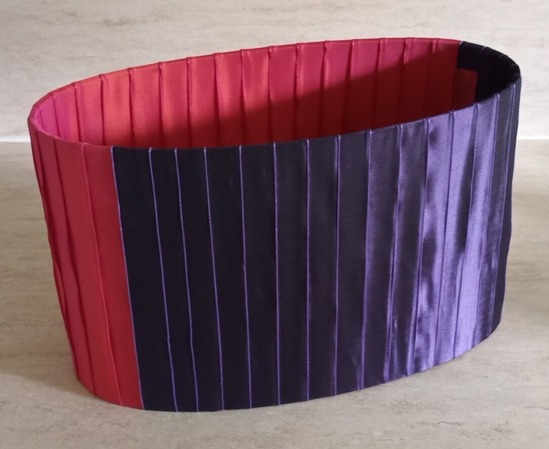 Pink and purple moiré lampshade