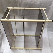 Beige metal console and smoked tempered glass Yves Boutboul