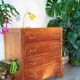 Commode en chêne doré, années 60