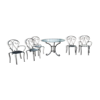 Garden furniture wrought iron marble