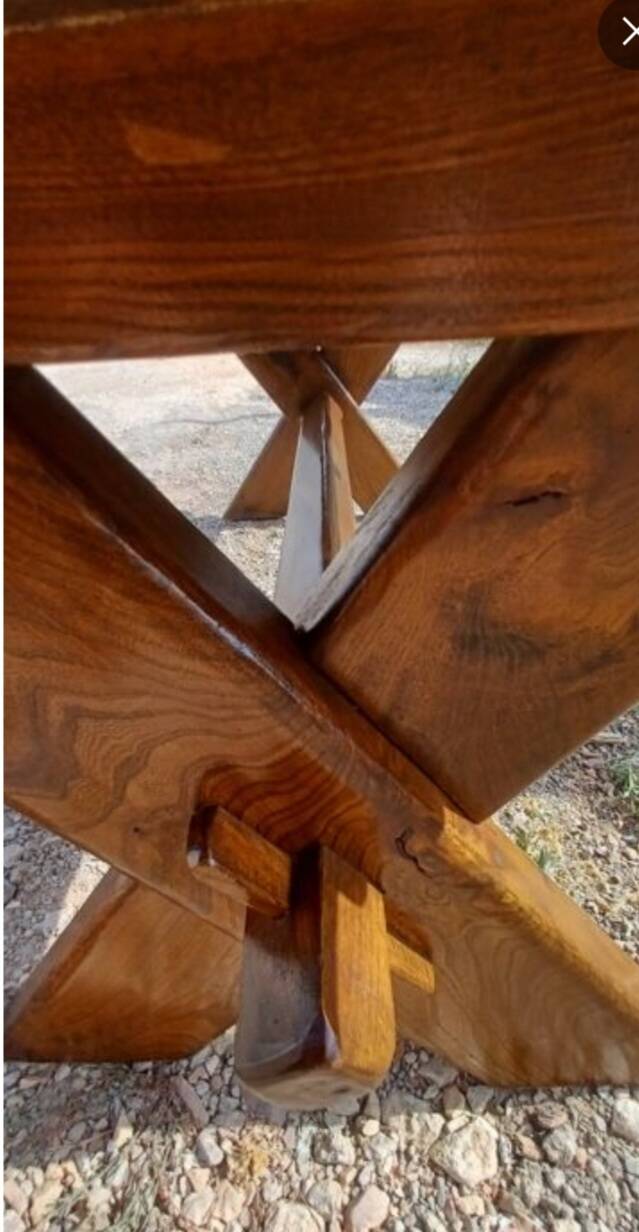 Large old solid oak monastery table