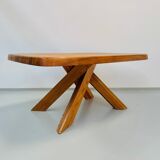 French early edition Aban T35C table in elm attributed to Pierre Chapo, 1970s