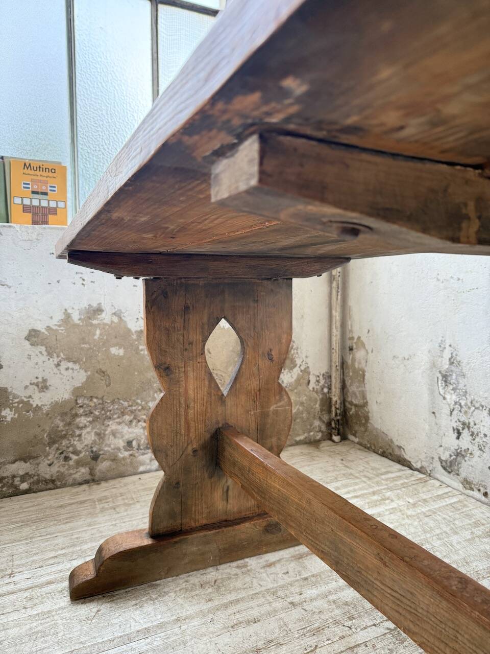 Monastery-style farmhouse table, pine, 210cm