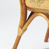 Set of 4 rattan and floral fabric chairs