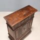 Antique baroque bedside table in walnut, Italy, early 18th century.