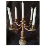 Old candelabra with 5 arms in chiseled bronze