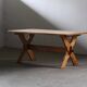 Vintage danish brutalist oak dining table