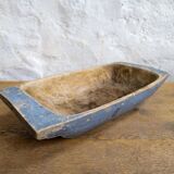 Swedish folk art, large unique blue farmer's bowl from the 19th century.