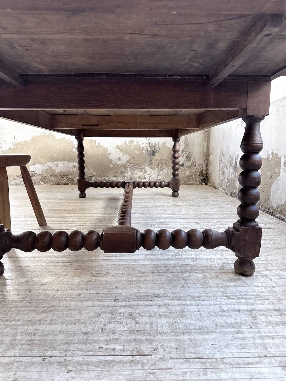 Solid oak table 1900 drapery style XL 280cm with extensions