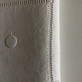 Modernist linen thread sheet 1940 embroidered with polka dots and days without monogram 240cm