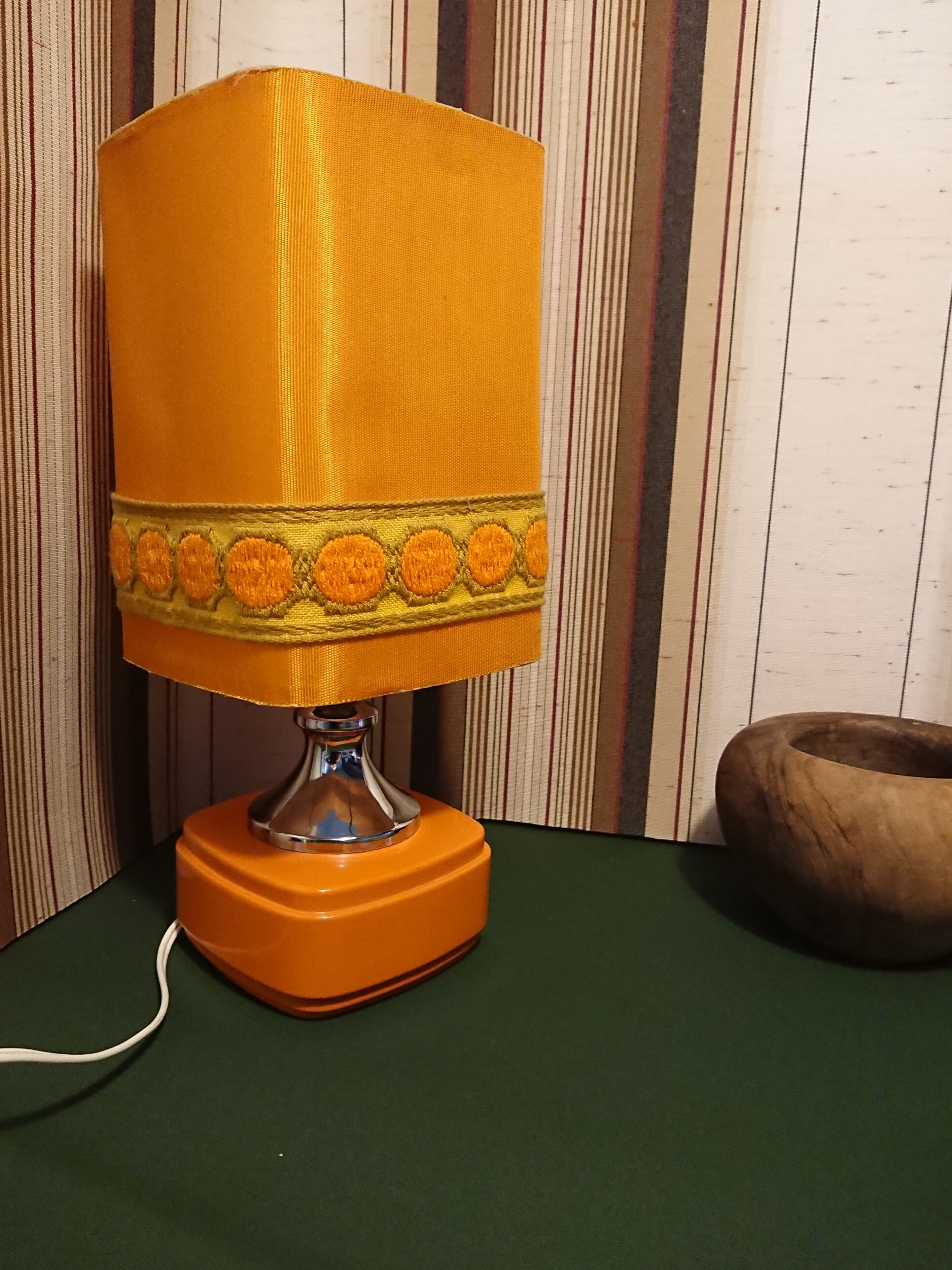 Orange bedside lamp year 70