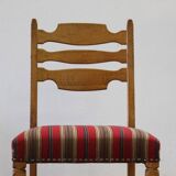 Vintage 1960s Danish farmhouse oak dining chairs in the style of Henning Kjærnulf