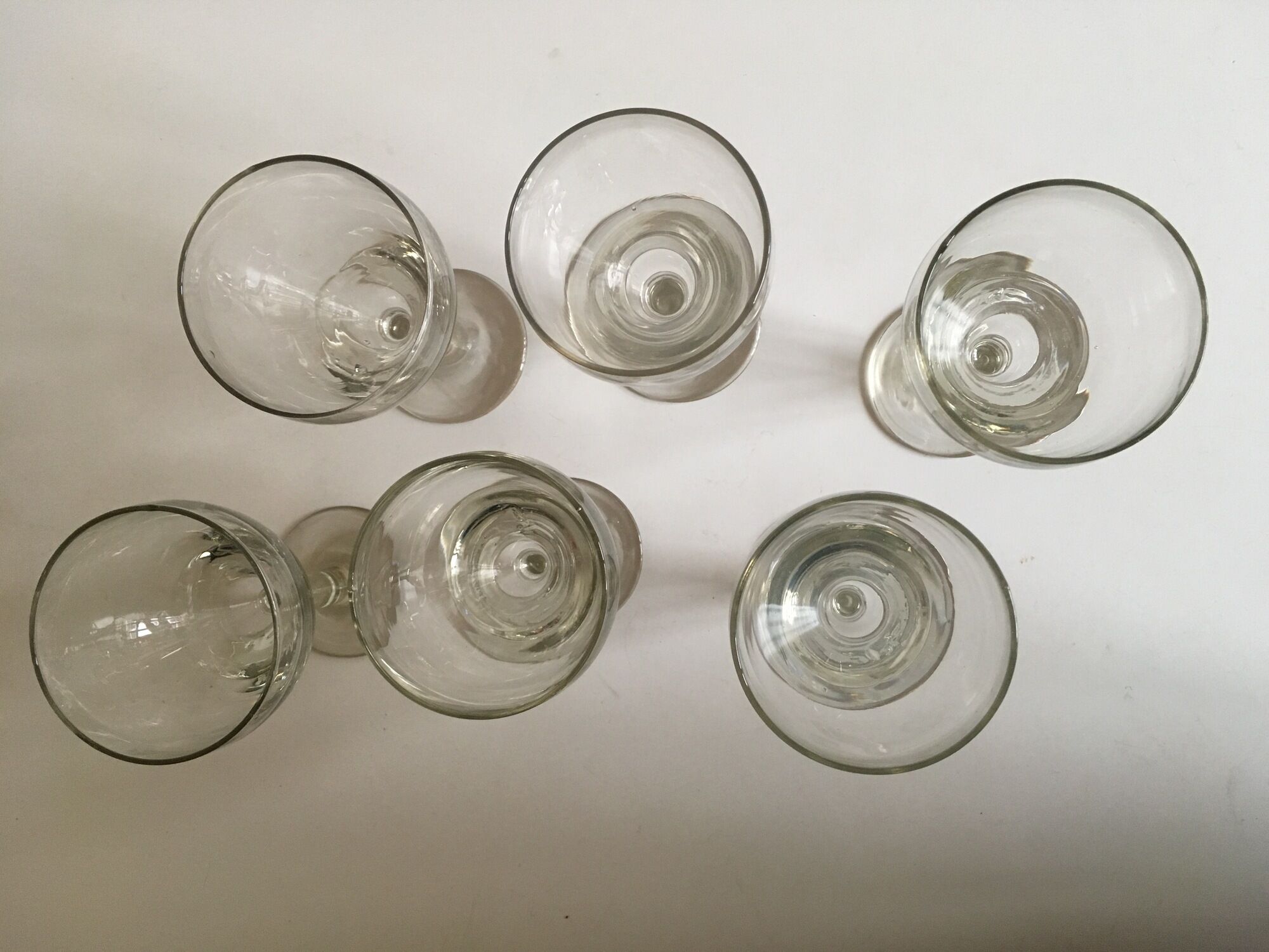 series of 6 walk glasses from bistro counter 50s
